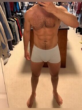 Men's Lightweight Blueish White Boxer Briefs - Ron Dorff M